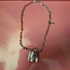 Chic Silver Padlock Necklace